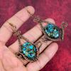 Copper chrysocolla earring copper wire wrapped earring handmade gemstone earrings copper jewelry gifts for wife dangle earring wire jewelry