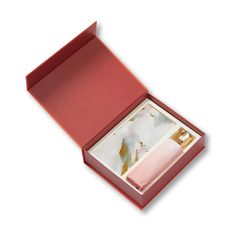 Wanshili Bloom Green Silk Scarf & Umbrella Gift Box