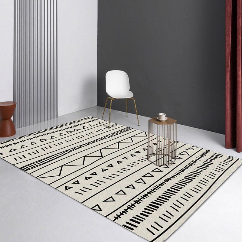 Moroccan Carpet Floor Mat Bohemian Line Home Living Room Carpet Coffee Table Bedroom Bedside Blanket