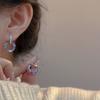Simple Double Ring Earrings Zircon Minimalist Crystal Earrings Daily Wear