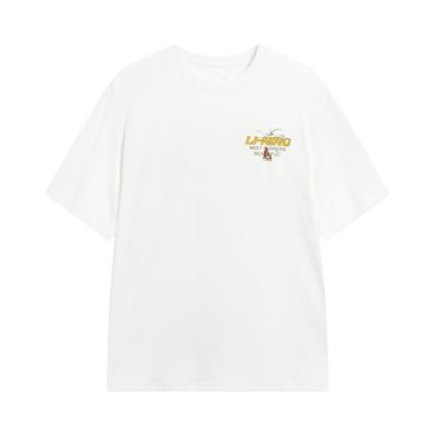 Li Ning Sports Lifestyle Series Pullover Round Neck Letter Pattern Couple T-Shirt Unisex Tops ATSW371-5