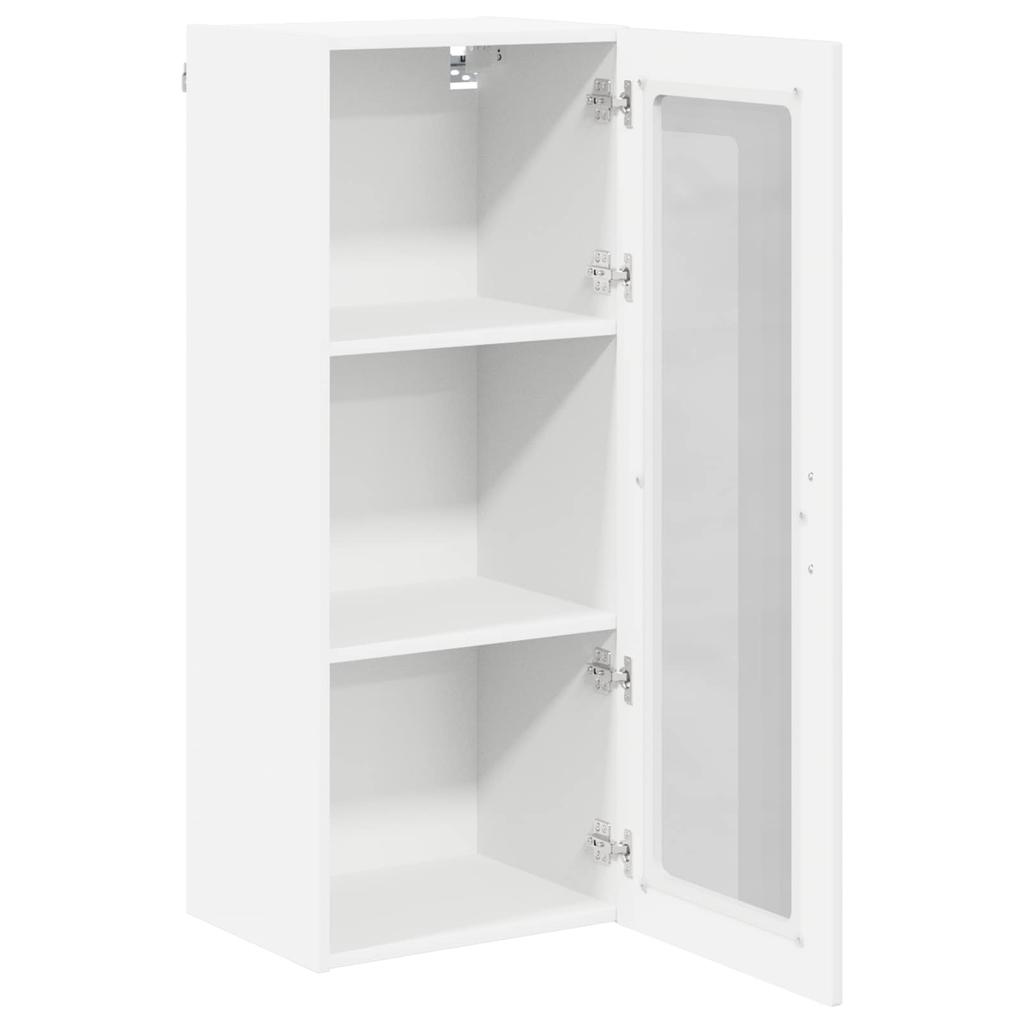 Wall Mounted Glass Cabinet LUCCA High Gloss White 40 x 31 x 100 cm