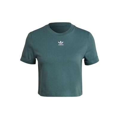 Originals Trefoil Crop Top Logo Round Neck Sports Short Sleeve T-Shirt Women Tops Green GN2808