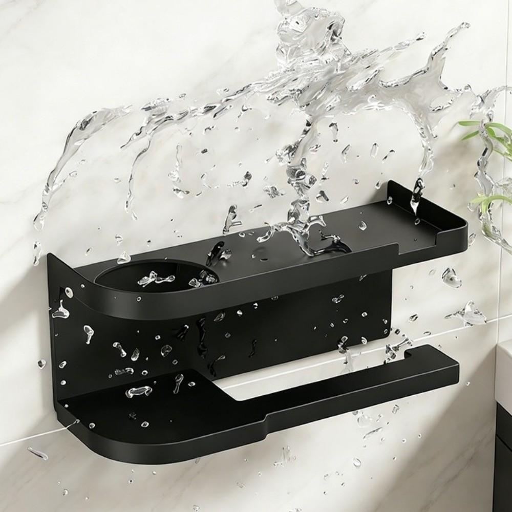 Wall Mounted Toilet Roll Paper Holder Self Adhesive Seasoning Bottle Storage Rack Kitchen