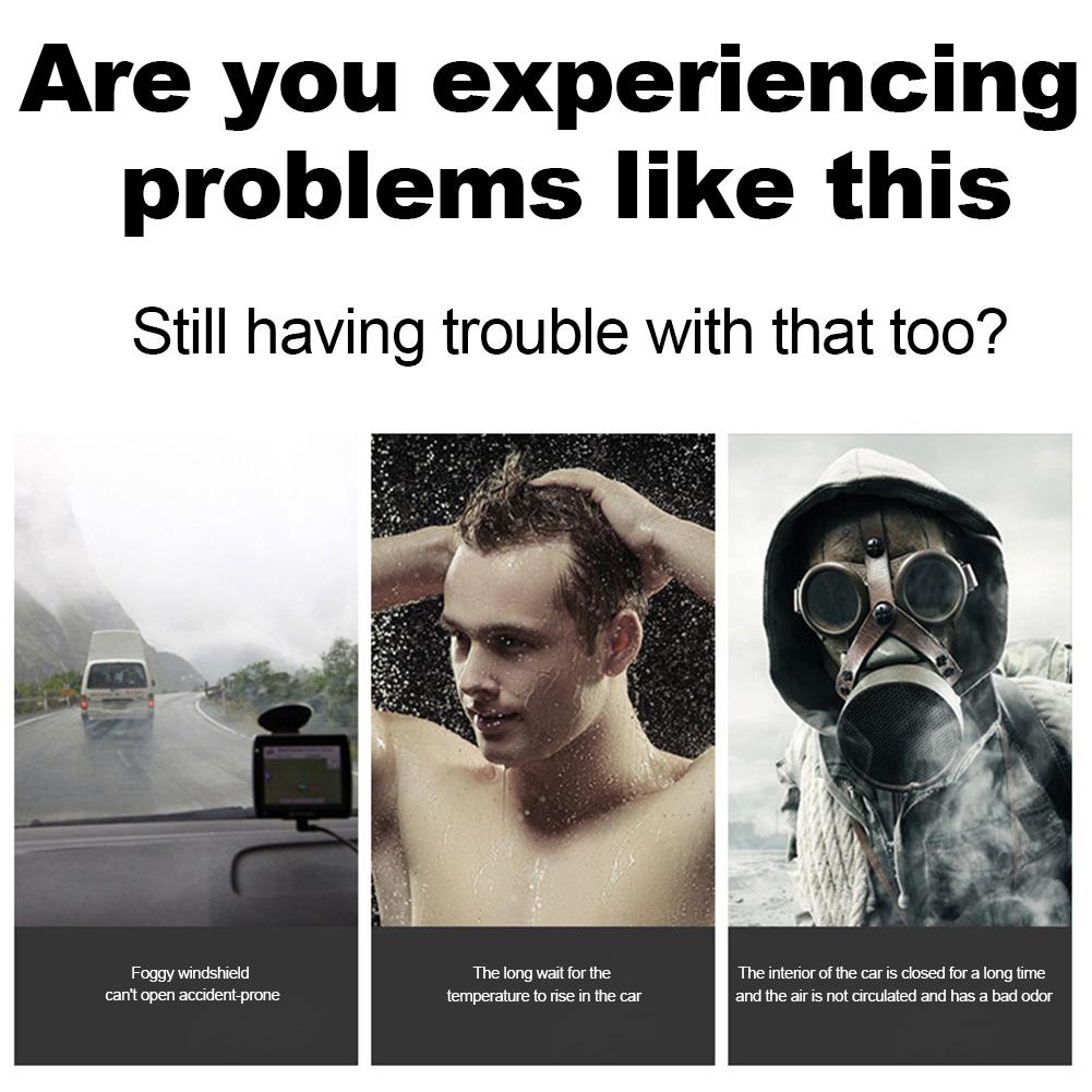 12V/24V Electric Car Heater 120W Portable Heating Fan 2 In 1 Defogger Defroster Demister 360 Degree Rotating Anti-Fog Car Heater