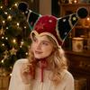 Red Green Party Costume Accessories Christmas Jester Hat, Velvet Star Clown Hat with Gold Trim Pom Creative Outfit Poms, Adjustable Tie, Cosplay
