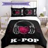 KPOP 3pcs Bedding Set Duvet Cover Closure Includes 1 Duvet Cover & 2 Pillowcases for All Seasons Bedroom Home Dorm Decor