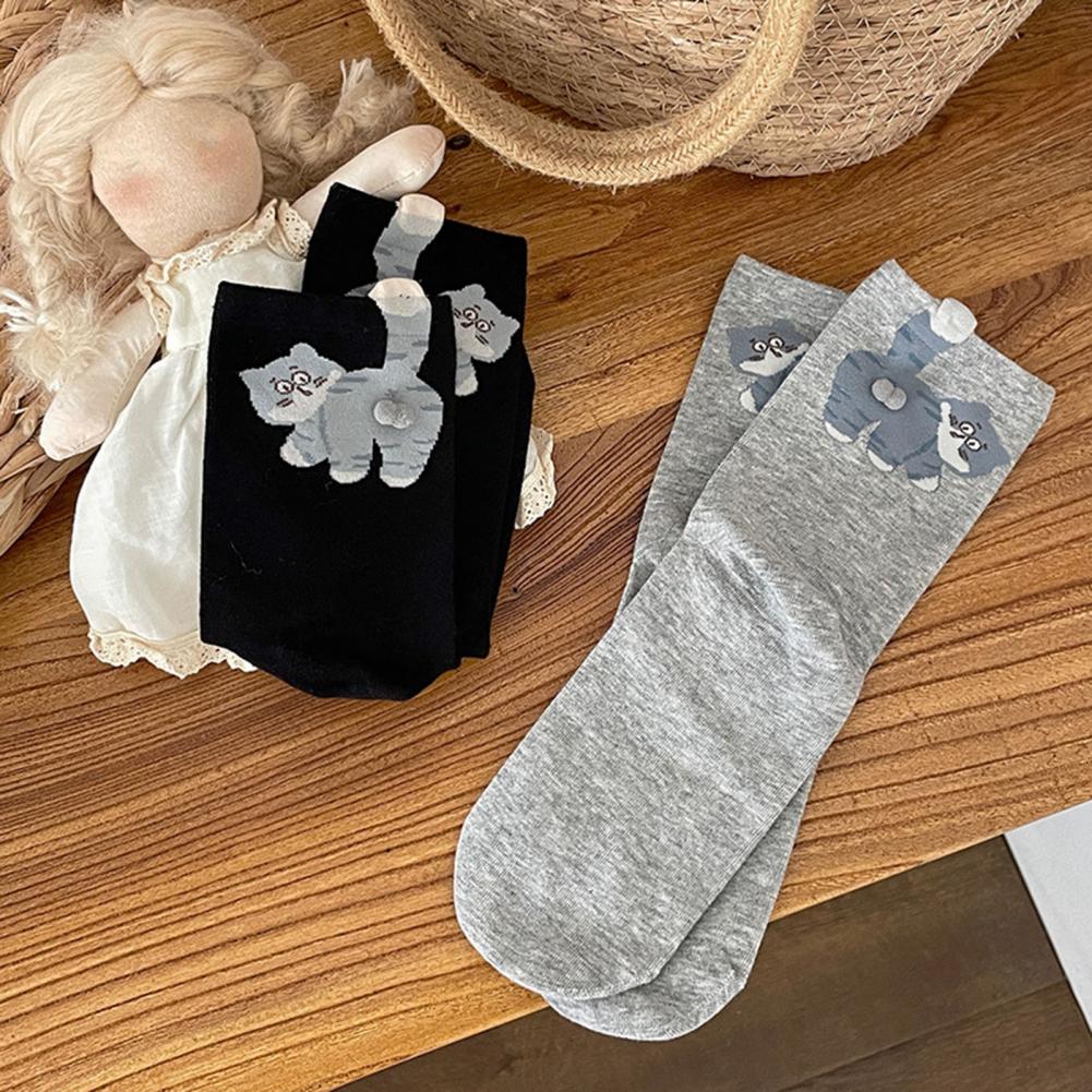 Funny Cat Socks Cat Lover Gift Cute Cat Socks 1d Balls Cartoon Kitten Crew Socks Soft Cotton Novelty Cats Ball Design Sock 81%