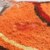 Non Slip Crescent Roll Shaped Rug Made from Soft Polyester Tufted Material Suitable for Living Rooms and Kitchen