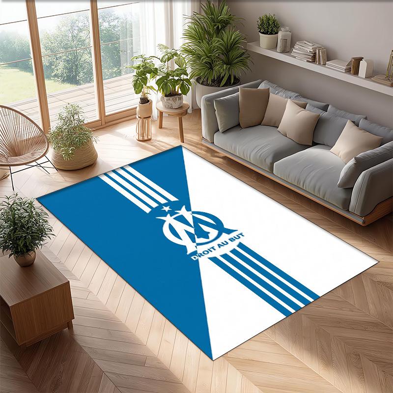 Olympique Lyonnais FC Soccer Football Pattern Soft Area Rug Non Slip Indoor Floor Carpet Sports Decor Mat for Bedroom