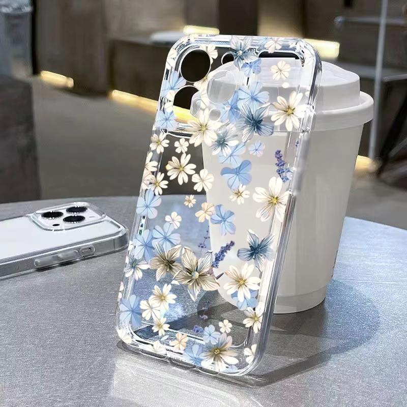 

Colorful Floral Pattern Phone Case For iPhone 17 Pro Max 16 15 Pro 14 13 12 11 XR XS 17Air 16 Plus Clear Bumper Cover iPhone XS Max