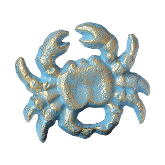 Crab Shaped Handle Marine Life Cabinet Knobs, Metal Furniture Handles, Textured Knob Dresser Knobs for Kitchen Bedroom Drawers Wardrobe Pulls