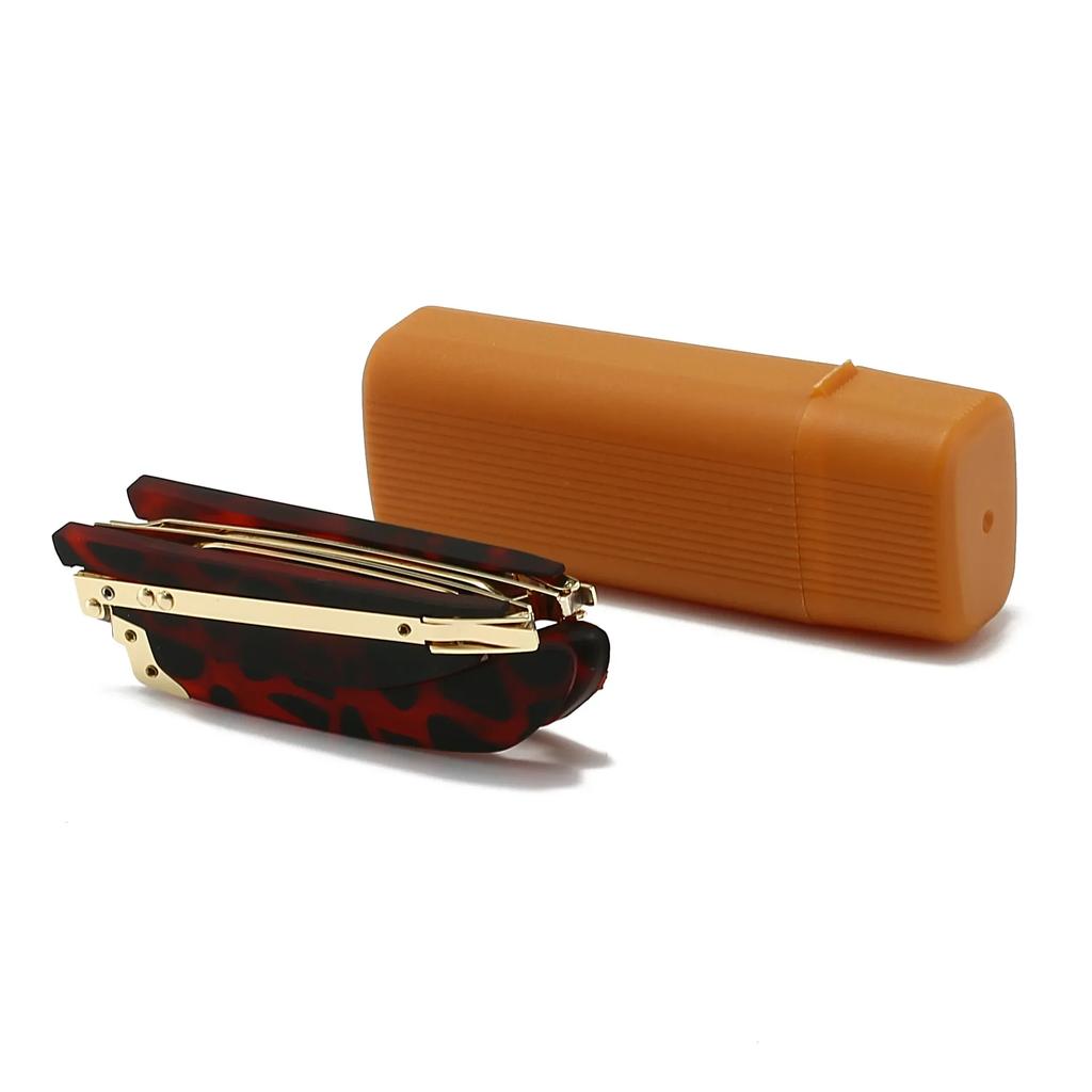 Compact Flip Box Folding Reading Glasses High-end Metal Presbyopia Glasses Ultra Light Unisex Eyewear for Men Women