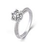 Moissanite Simulation Diamond Women's Ring, Classic Fashion Ring, One-carat Half-wall, Adjustable Opening