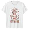 Stacked Highland Cows Christmas Holidays Unisexs Unisexs Graphic Tee Winter Festive