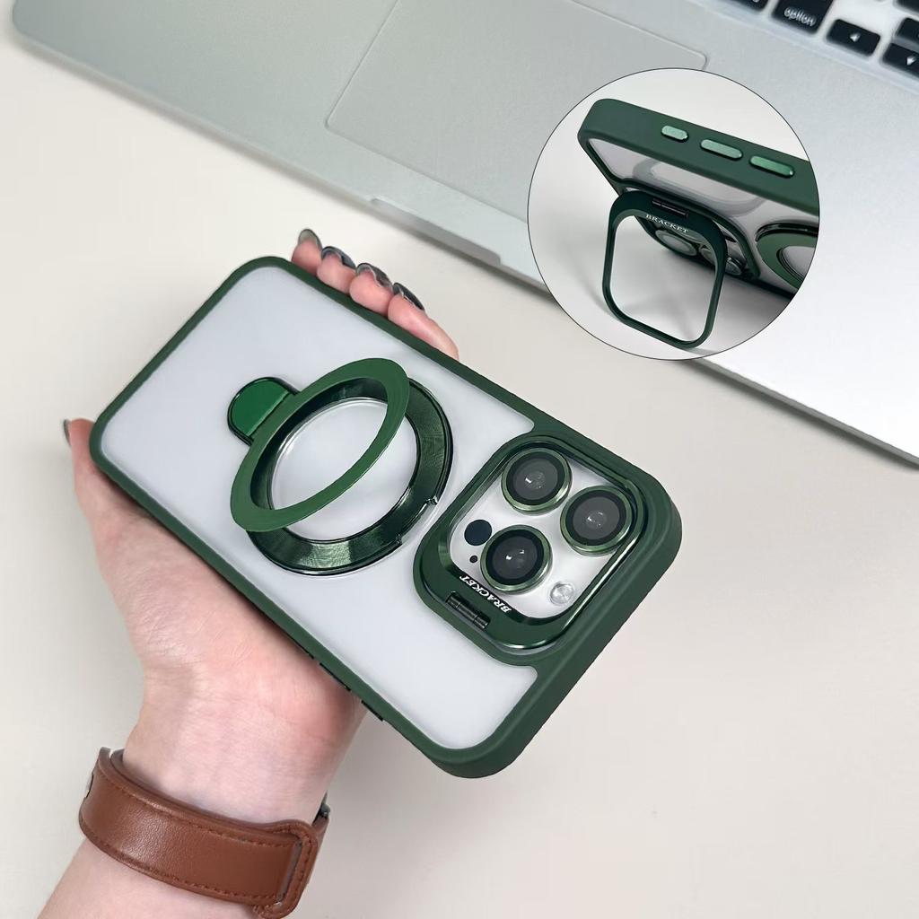 Magnetic Invisible Bracket Mobile Phone Case Suitable for Apple 16promax Protective Case IPhone14plus Case Simple Case