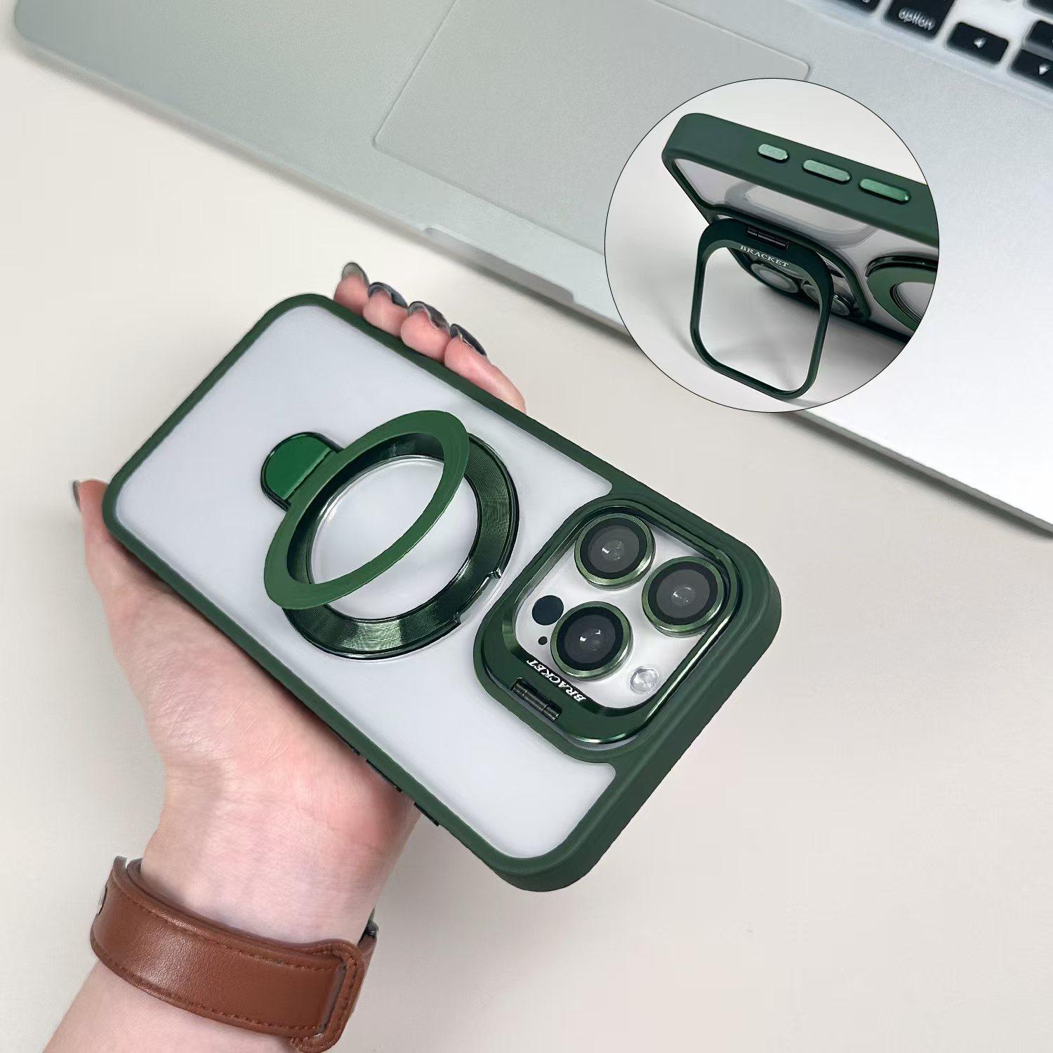 

Магнитный Невидимый Кронштейн Чехол для Мобильного Телефона Подходит для Apple 16promax Защитный Чехол Чехол для IPhone14plus Простой Чехол Apple 16Promax зелёный