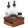Table Seasoning Set Salt Pepper Oil Vinegar Containers In Stand