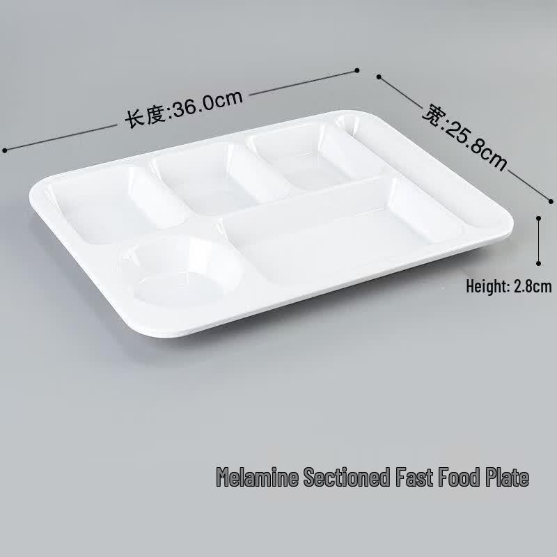 Chuzhou A5 Melamine 6-Compartment Food Tray