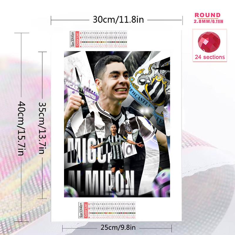 Newcastle United 100% Round Full Drill 5D DIY Diamond Painting Embroidery Cross Stitch Rhinestone Décor