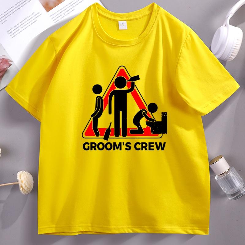 Grooms Crew Groom GroomsUnisex Bachelor Tshirt Funny Cotton Short Sleeve Unisex T Shirtcotton Breathable Comfortable Round Neck Tee