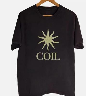 Maglietta Manica Corta Nera Logo Coil Classico Tutte le Taglie