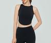 Crisscross Back Yoga Sports Bra - Slimming Round Neck Fitness Top