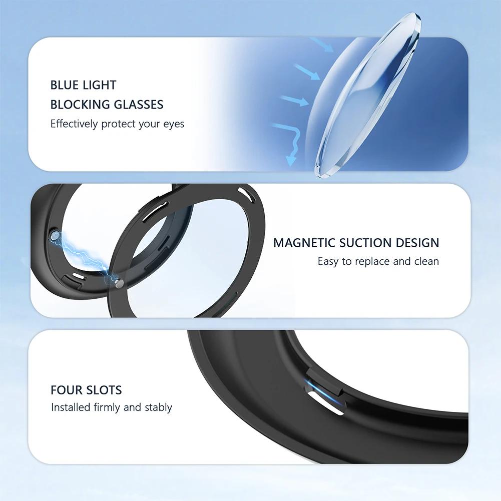 Magnetic Lens Frames for Meta Quest 3 Prescription Lenses Anti Blue Light Nearsighted Lenses Anti-Scratch Ring VR Accessories