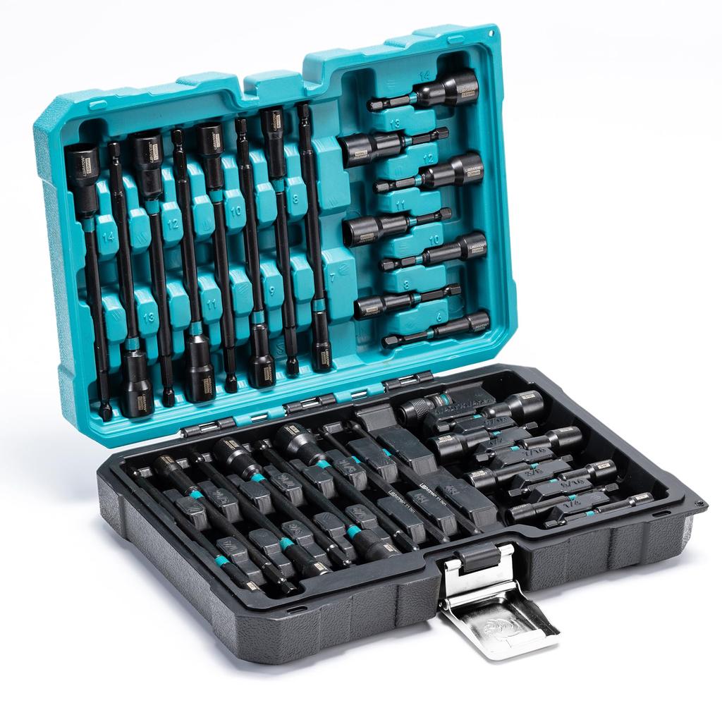 LIBRATON 31-Piece Socket Bit Set, Impact Socket Set, Hex Bit Sockets, Long Sockets, 6.35mm Hex Shank