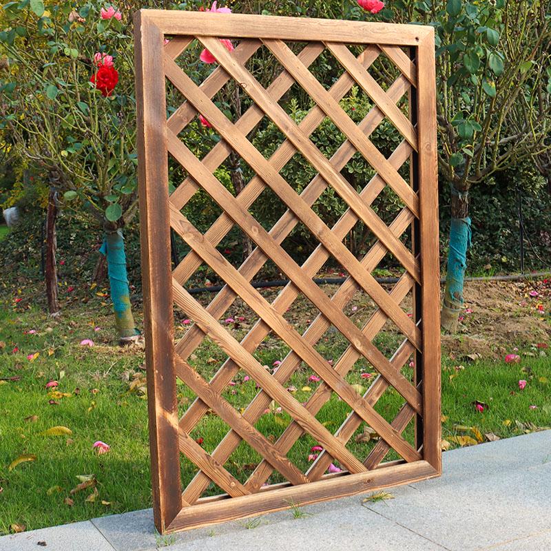 Carbonized Wood Fence and Railing Picket with Climbing Plant Stand for Outdoor Decoration