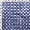 oneOone Cotton Flex Arctic Blue Fabric Floral & Tiles Moroccan Sewing Craft Projects Fabric Prints By Meter 40 Inch