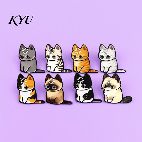 Lightweight Enamel Pins Cartoon Cat Brooch Pin for Clothing, Kitten Alloy Badge Durable Metal Pin, Backpacks Hats Scarves Decorative Accessory,