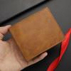 New Man PU Leather Wallet Business Card Holder Thin Business Credit Card Ldentity Holder Vintage Protection Bag Coin Wallet