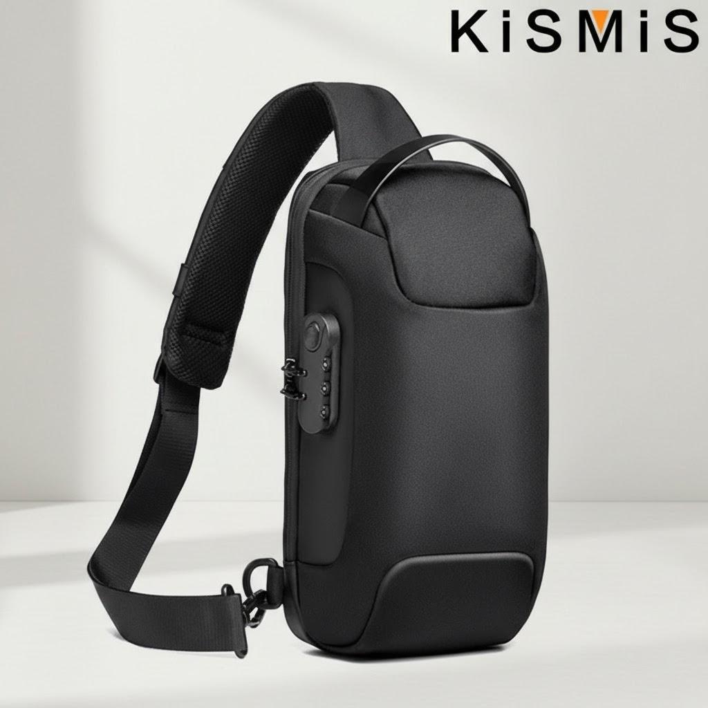 

Fashion Men s Chest Bag Crossbody Sling Bag Waterproof Shoulder Bag Anti Theft Travel USB Charging Daypack чёрный