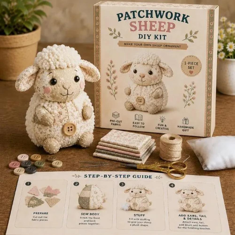 DIY Patchwork Animal Kits Cute Patchwork Mouse DIY Kit Sewing Kit Handmade Craft Set for Beginners Creative Home Ornament Decor