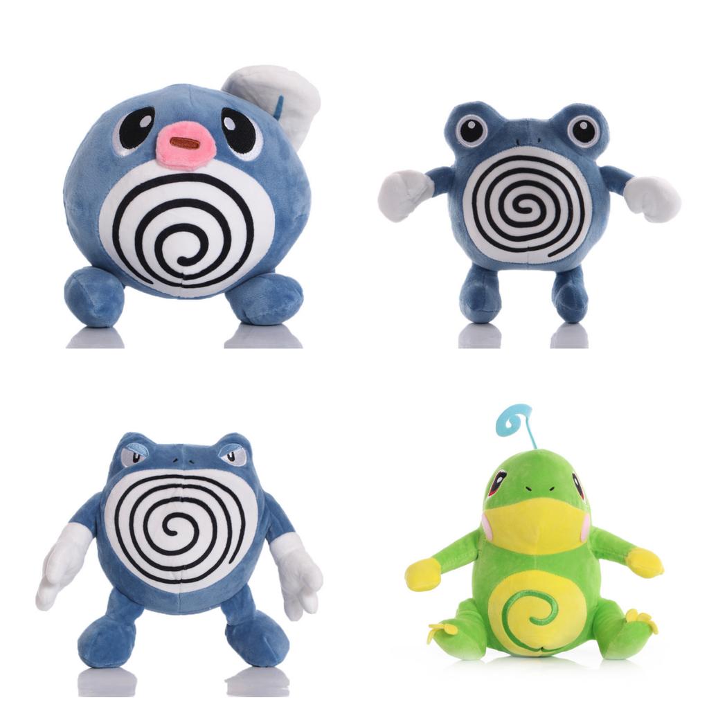 Pokemon Pikachu Plush Toys Poliwag Family Stuffed Doll Poliwhirl Poliwrath Politoed Plushies Room Decor Kids Birthday Xmas Gifts