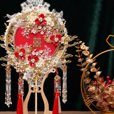 Chinese Bridal Hand Fan for Friend’s Wedding, Face Cover Fan, Handmade DIY Pack