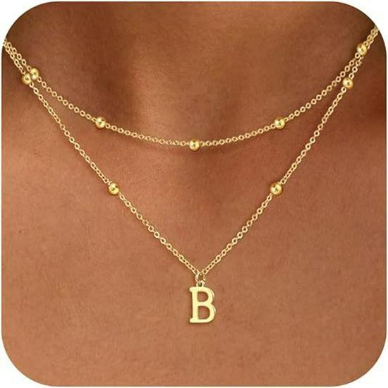Exquisite 14K Gold Plated Copper Initial Pendant Necklace - Personalized and Fashionable Jewelry