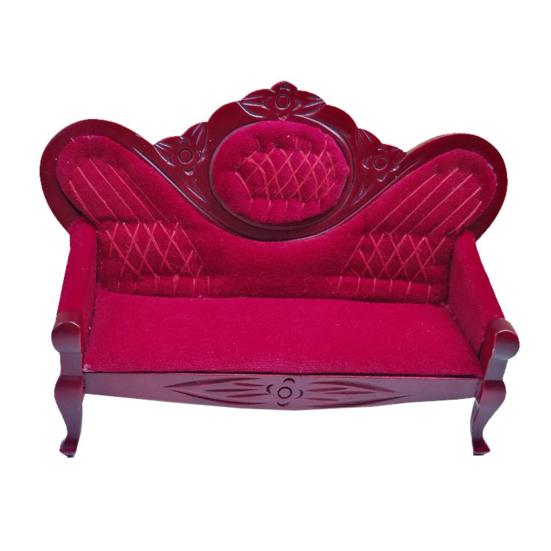 Mini Sofa Nostalgic No Burr Eco-friendly 1:12 Dollhouse Miniature Sofa for Girl