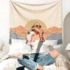 VIKAMA Bohemian Style Tapestry Living Room  Bedroom Wall Decor Tapestry Sunset Seascape Printed Tapestry Room Decor