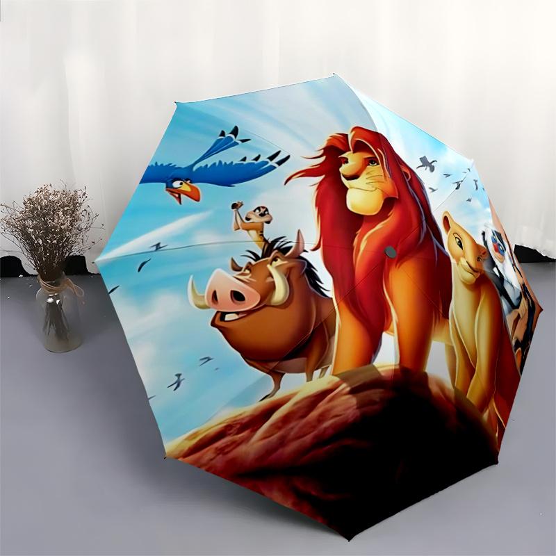 1pc The Lion King Family Portrait: Automatic Opening Umbrella with Foldable Design, Iron Frame, Outdoor Use, Perfect Gift for Fans, Traveler