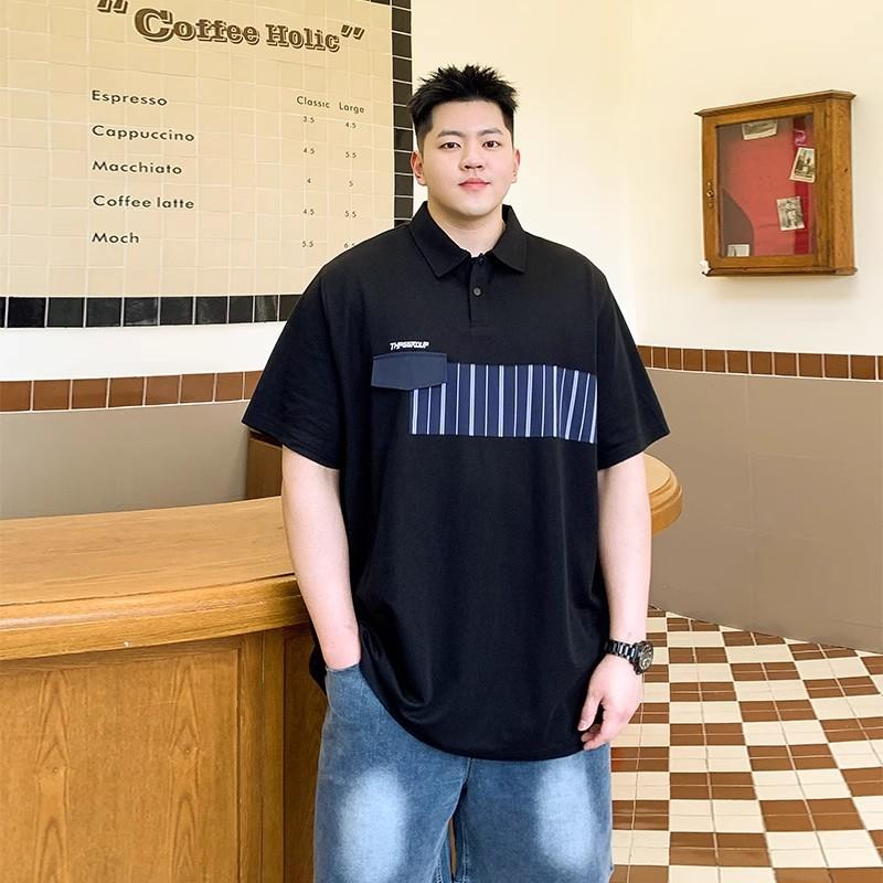 

Трендовая влагоотводящая мягкая высококачественная дышащая мужская рубашка поло свободного кроя--Устойчивая к сминанию повседневная спортивная с коротким рукавом 8XL чёрный