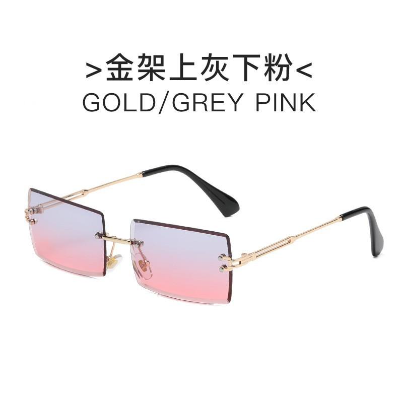 Trendy Rimless Eyeglasses for Men Women Fashion Frameless Rectangle Sun Glasses Retro Shades Summer Traveling Eyewear