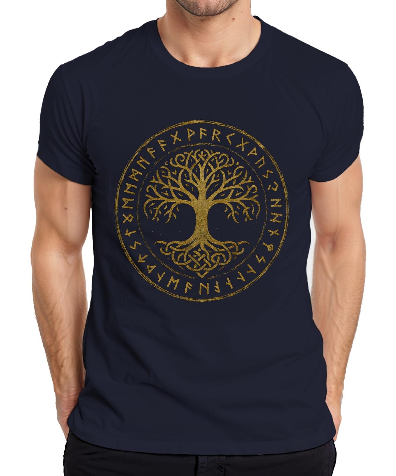 Yggdrasil Tree of Life Celtic Norse Runes Mysticism Viking Men s T-Shirt- S