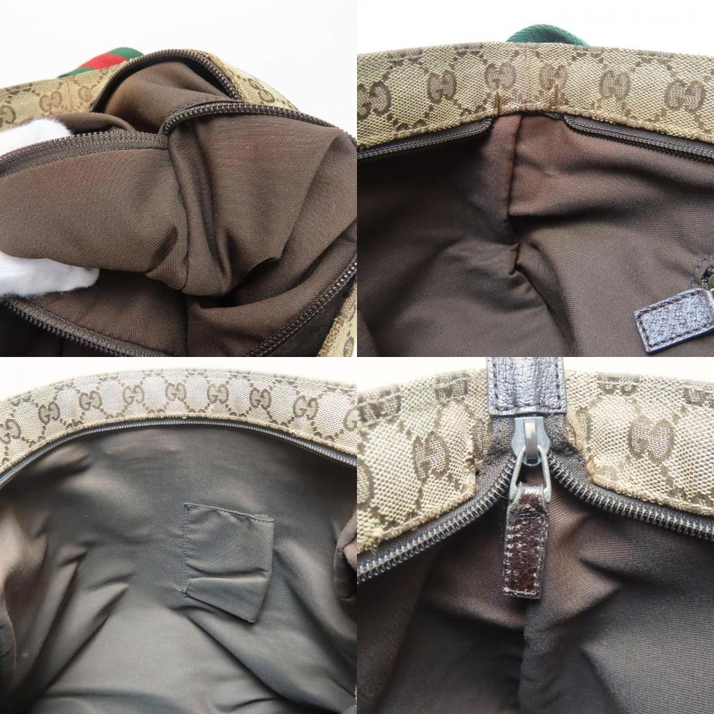 Used GUCCI Shoulder Bag 189751 Schlie Line GG Canvas Beige Casual