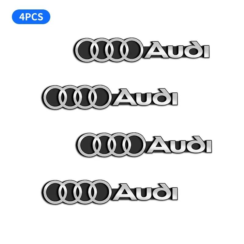 2026 New Car Audio Decorate 3D Aluminum Badge Emblem Sticker For Audi Q5 Q3 Q2 Q7 A3 B5 B6 B7 B8 B9 8P 8V 8L A5 A4 C6 Car Accessories