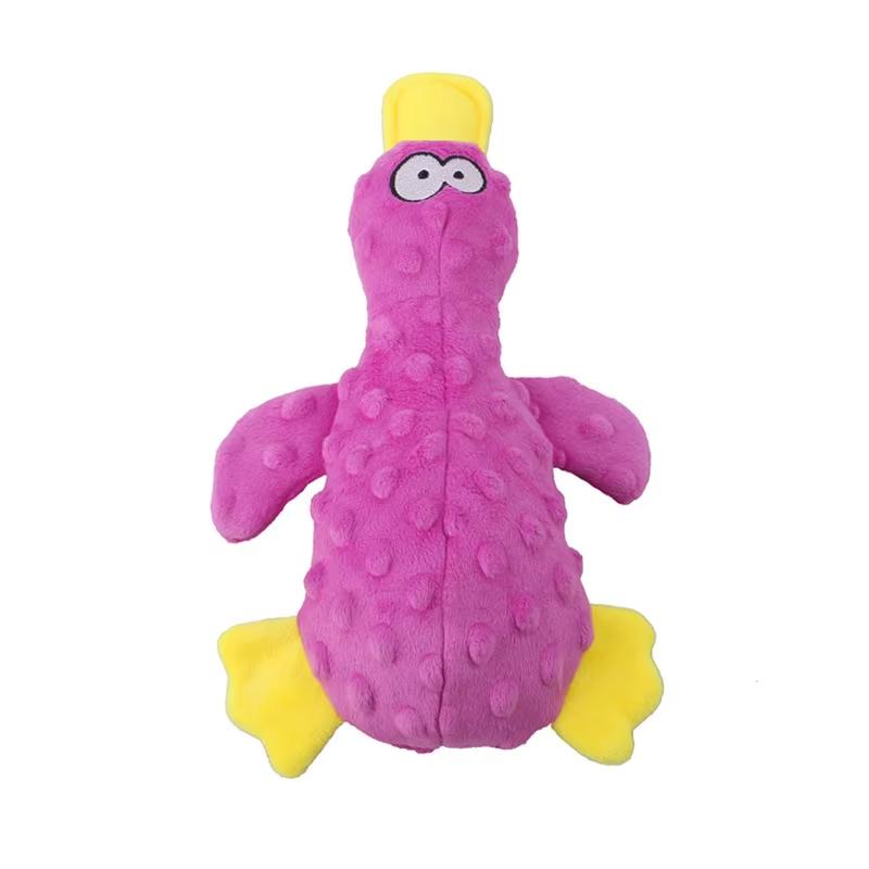 Duck Soft Plush Stuffed Raw Dog Toys for Small Puppy Dogs Interactive Squeaky Dog Bite Toy Sound Paper Chew Tooth Pet Supplier