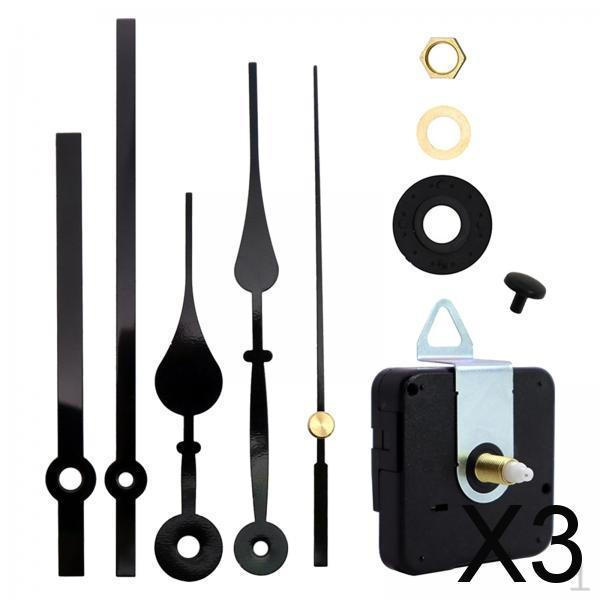 

3x Large Clock Movement Mechanism Hands with 2 Sets of 9mm/0.35inch Dial for Replacement