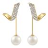 Korean Fashion Geometric Metal Pearl Pendant Drop Earrings For Woman Gothic Girl'S Elegant Jewelry Wedding Set Accessories