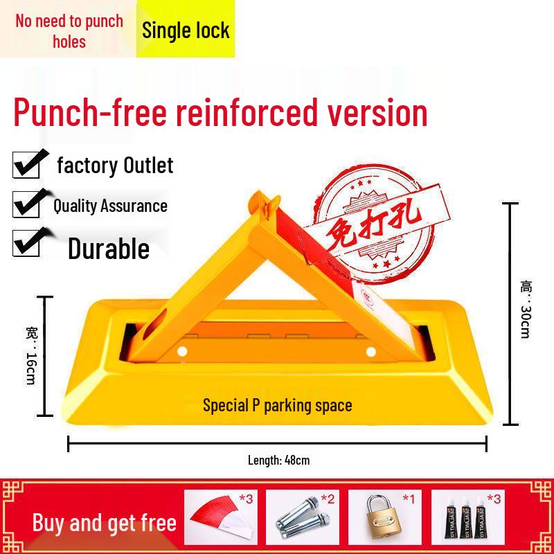 Heavy-Duty Triangle Parking Space Lock - Anti-Collision, Pressure-Resistant Floor Post for Garage
